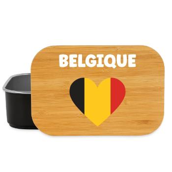 Belgium Tricolor Heart - Lunch Box - black - Front