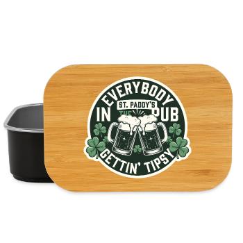 Everybody Gettin Tipsy St Patrick's Pub - Lunch Box - black - Front