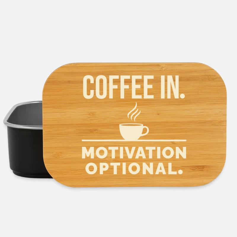 Kaffee rein. Motivation optional. - Lunch Box - Schwarz