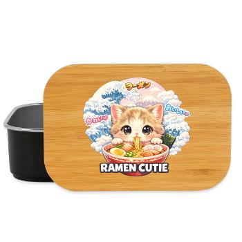 Ramen Kawaii Katzen TShirt I Japanisches Essen - Lunch Box - Schwarz - Vorne