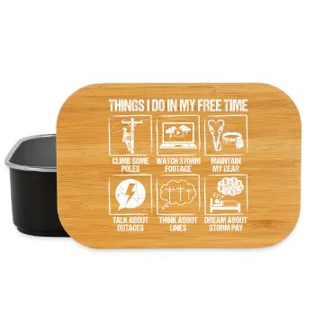 Things I Do In My Free Time Lineman Strom Monteur - Lunch Box - Schwarz - Vorne