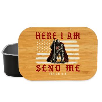Here I Am Send Me Isaiah 6 8 Christian Patriot - Lunch Box - black - Front