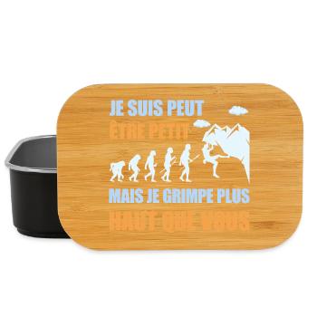 Petit mais je grimpe plus haut humour escalade - Boîte à goûter - noir - Devant