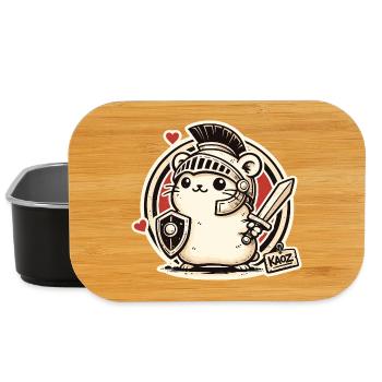 Gladiator Krieger Hamster mit Schild und Schwert - Lunch Box - Schwarz - Vorne