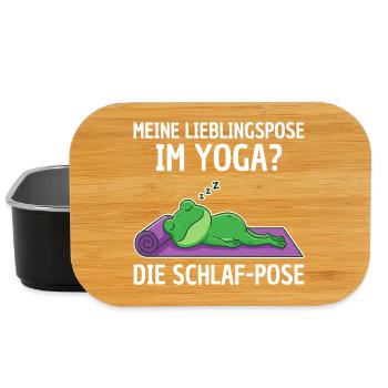 Yoga Frosch Lieblingspose Schlafen - Lunch Box - Schwarz - Vorne