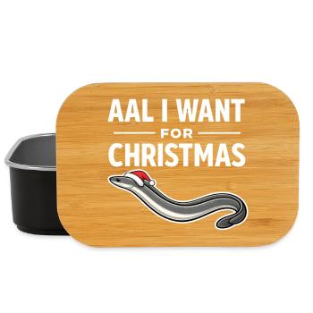 Aal I Want For Christmas – Funny Eel Shirt - Lunch Box - black - Front