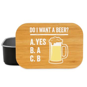 Bier Humor Shirt für Männer - Lunch Box - Schwarz - Vorne