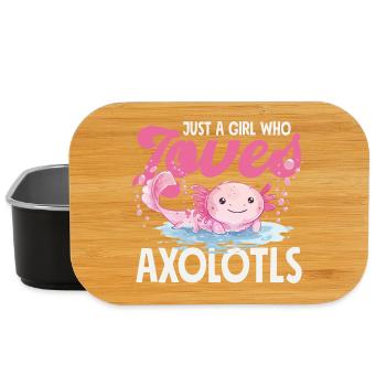 Cute Axolotl Kawaii Axolotl Lover - Lunch Box - black - Front