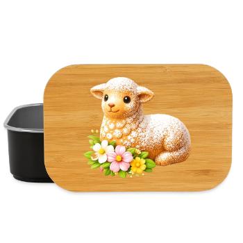 Motif traditionnel de l’agneau de Pâques avec sucre glace - Boîte à goûter - noir - Devant