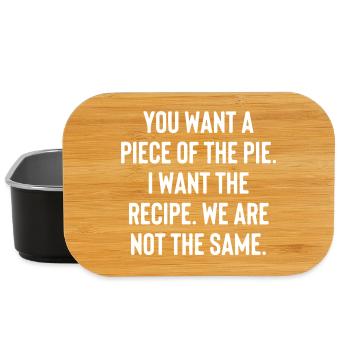 TU VEUX UNE PART DU GÂTEAU. JE VEUX LA RECETTE... - Boîte à goûter - noir - Devant