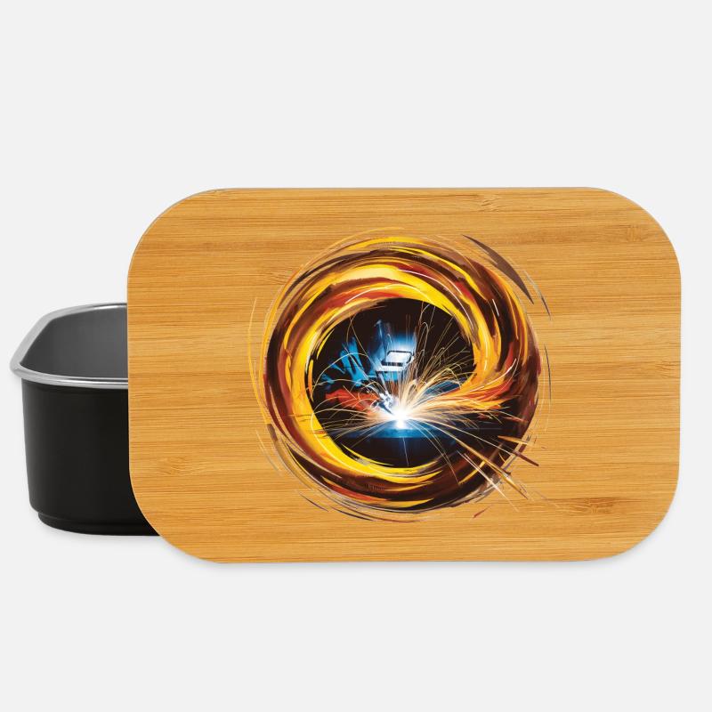 Weld Welder Welding Painting Art Print - Lunch Box - black