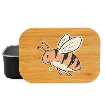Oranger Cartoon Bienenstreifen Tiger - Lunch Box - Schwarz - Vorne