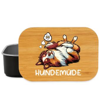 Hundemüde Australian Shepherd Aussie Aussiehalter - Lunch Box - Schwarz - Vorne