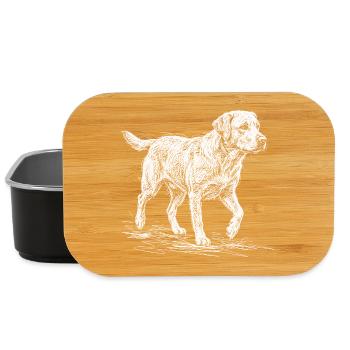 Labrador Sketch Weiß – Minimalistisches Design - Lunch Box - Schwarz - Vorne