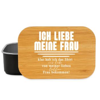 Ich liebe meine Frau Shirt Spruch - Lunch Box - Schwarz - Vorne