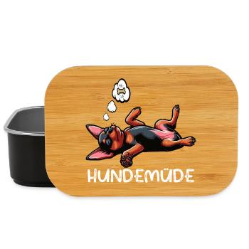 Hundemüde Zwergpinscher Pinscher Pinscherbesitzer - Lunch Box - Schwarz - Vorne