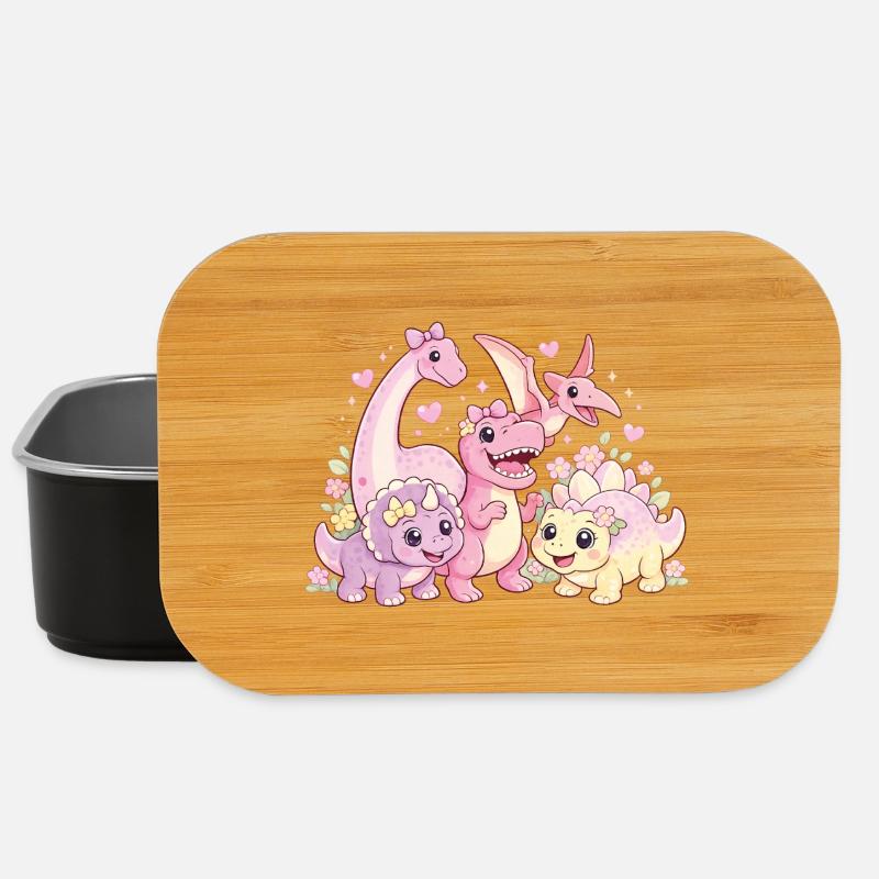 Meuble Troupe de Dinos Filles Mignonnes - Boîte à goûter - noir