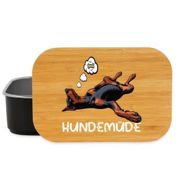 Hundemüde Dobermann Dobermannbesitzer Dobermänner - Lunch Box - Schwarz - Vorne