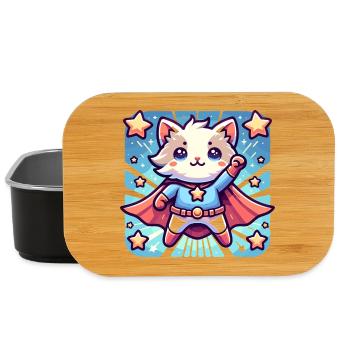 Kuschliger Katzen Superheld Kätzchen  - Lunch Box - Schwarz - Vorne