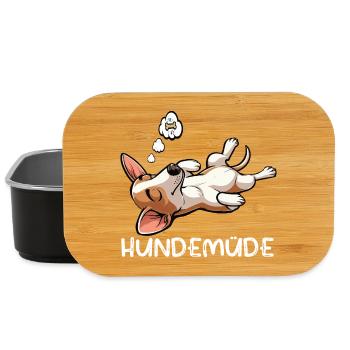 Hundemüde Podenco Podencos Podencoliebhaber  - Lunch Box - Schwarz - Vorne
