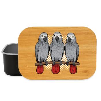 Graupapagei Papagei Papageibesitzer Papageihalter - Lunch Box - Schwarz - Vorne