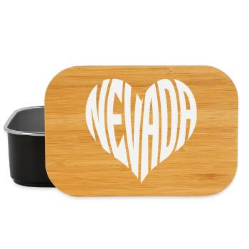 Nevada Heart Typography - Lunch Box - black - Front