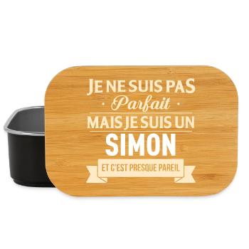 Je Ne Suis Pas Parfait Mais Je Suis Un Simon Et... - Boîte à goûter - noir - Devant