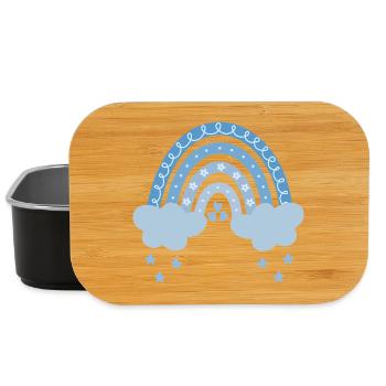 Arc-en-ciel avec des nuages - Boîte à goûter - noir - Devant