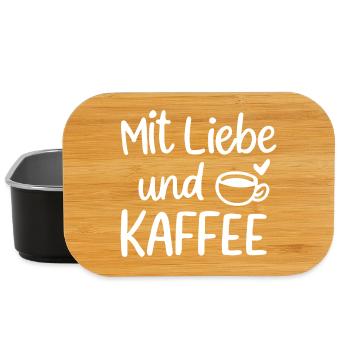 Mit Liebe und Kaffee Illustration Morgenmuffel - Lunch Box - Schwarz - Vorne