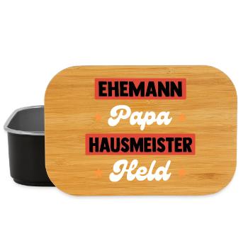 Grillmeister Papa Vater Held BBQ Männer - Lunch Box - Schwarz - Vorne