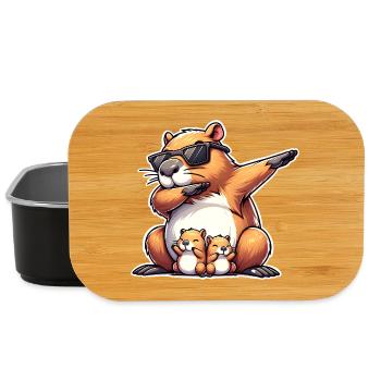 Capybara papa - Lunch Box - black - Front