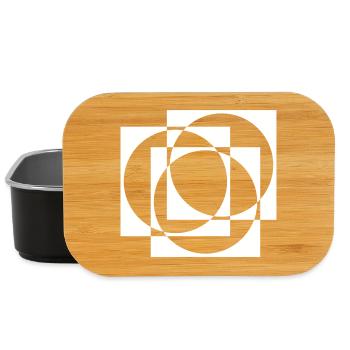 Geometric Circles and Squares Overlay - Lunch Box - black - Front