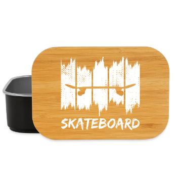 Skateboard Silhouette Grunge Druck - Lunch Box - Schwarz - Vorne