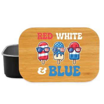 Red White Blue Patriotic Fourth July - Lunch Box - black - Front