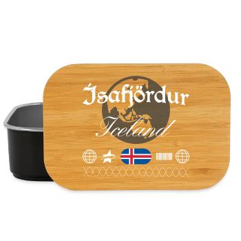 Ísafjörður Island Streetwear Reise Souvenir - Lunch Box - Schwarz - Vorne
