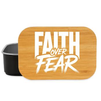Glaube Faith Over Fear Jesus Gott Bibelvers Kirche - Lunch Box - Schwarz - Vorne