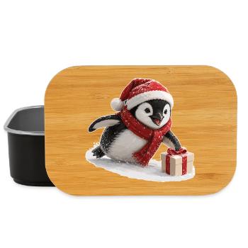 Weihnachts Pinguin - Lunch Box - Schwarz - Vorne