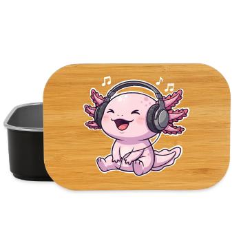 Axolotl Singing Listening to Music - Lunch Box - black - Front