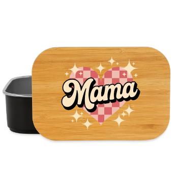 Mom Heart Checkered Style - Lunch Box - black - Front
