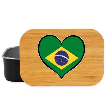 Brasilien Herzflagge - Lunch Box - Schwarz - Vorne