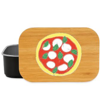 Fresh Basil Pizza Art - Lunch Box - black - Front