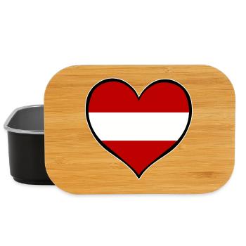 Austria Heart Flag - Lunch Box - black - Front