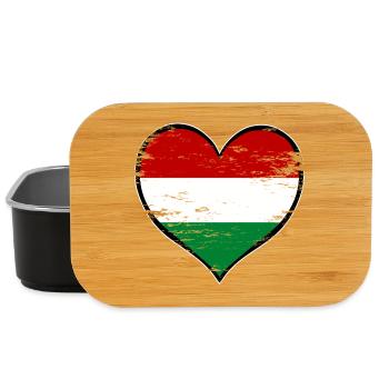 Hungary Heart Flag Used - Lunch Box - black - Front