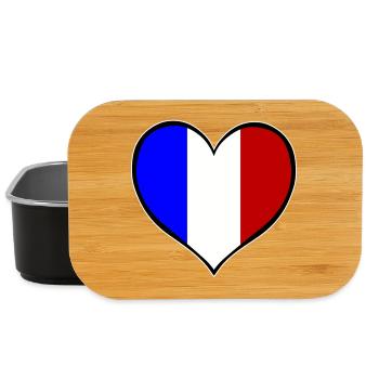 France Heart Flag - Lunch Box - black - Front