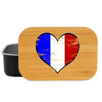 France heart flag used - Lunch Box - black - Front