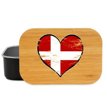 Denmark heart flag used - Lunch Box - black - Front