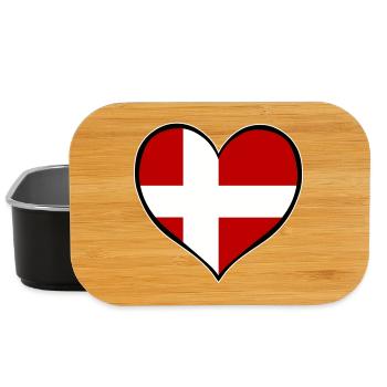 Denmark Heart Flag - Lunch Box - black - Front