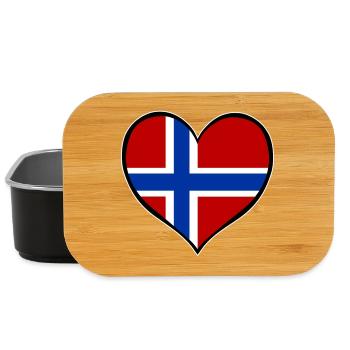 Norway Heart Flag used - Lunch Box - black - Front