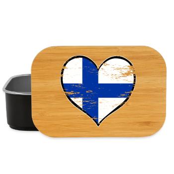 Drapeau du cœur finlandais utilisé - Boîte à goûter - noir - Devant