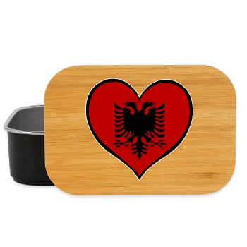 Drapeau du cœur d’Albanie - Boîte à goûter - noir - Devant